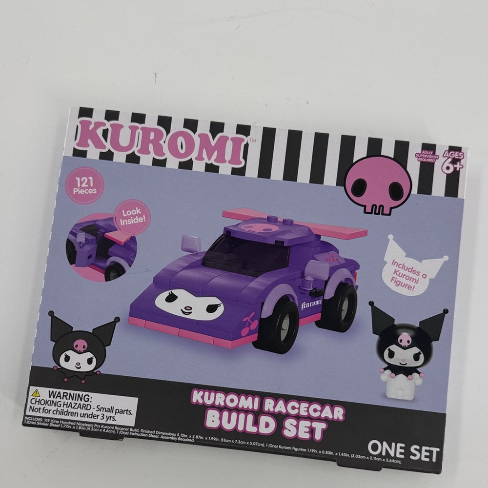 SANRIO KUROMI Kids Racecar Build Set - Purple and Pink NEW in BOX